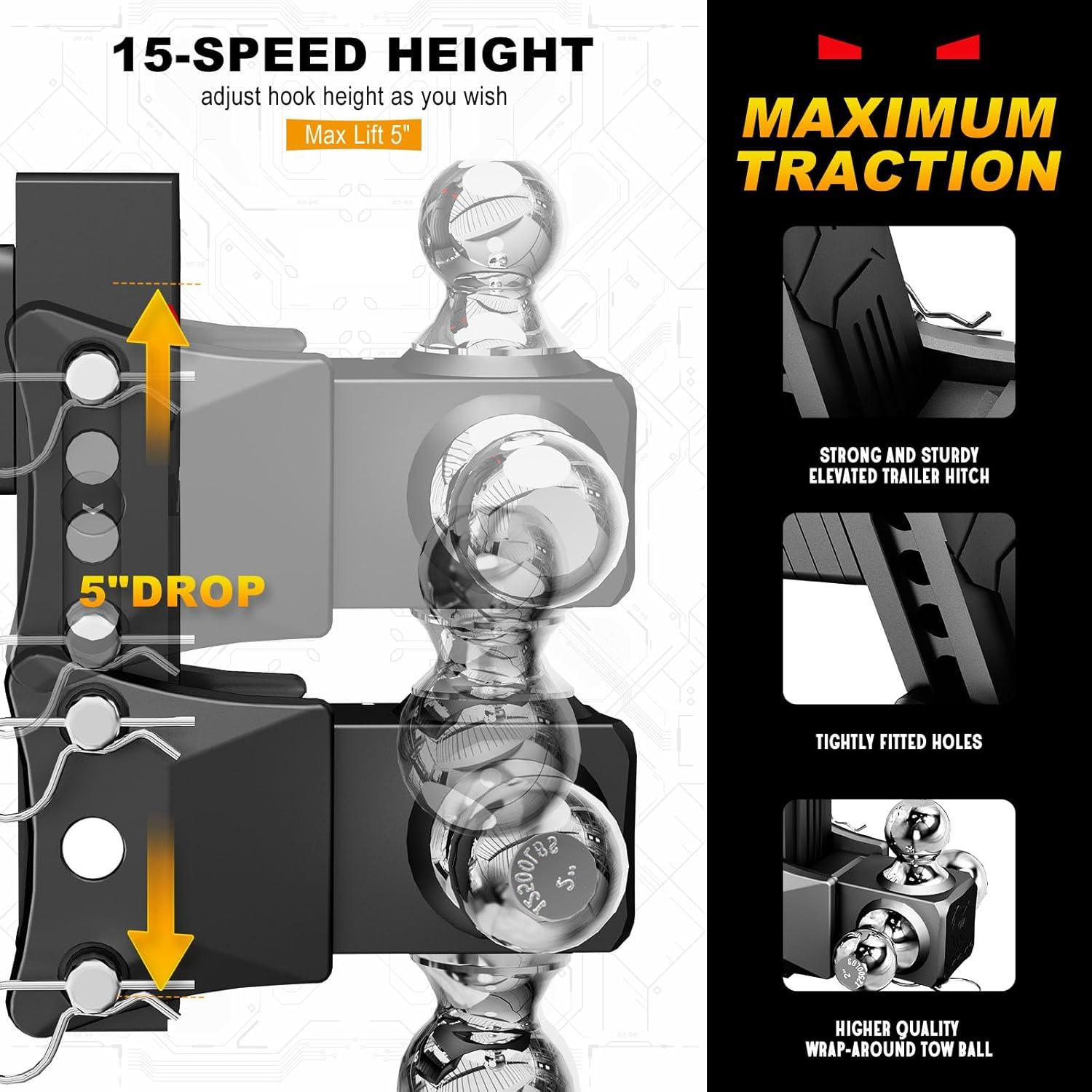 Enganche de Remolque Ajustable Airbird 5" con Pasador Antirrobo