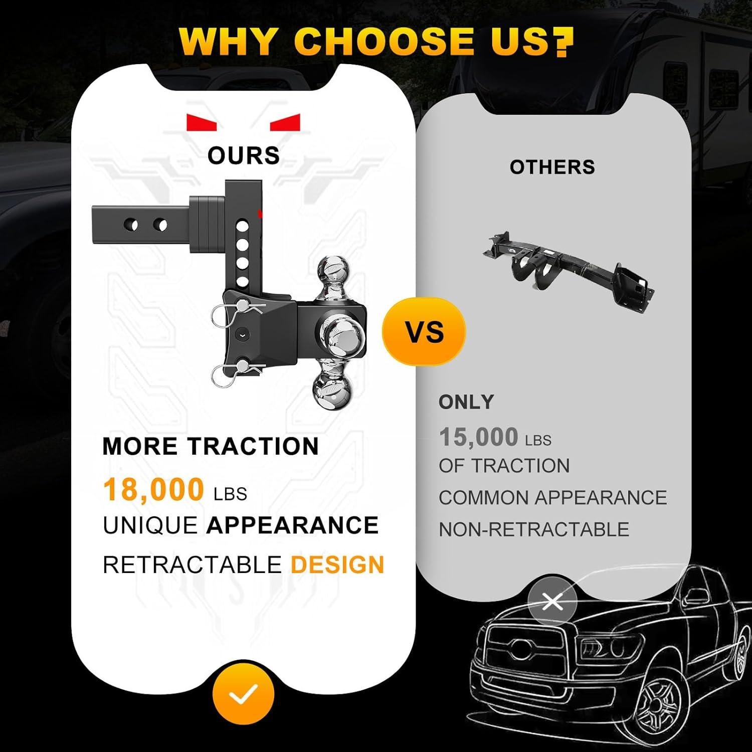 Enganche de Remolque Ajustable Airbird 5" con Pasador Antirrobo