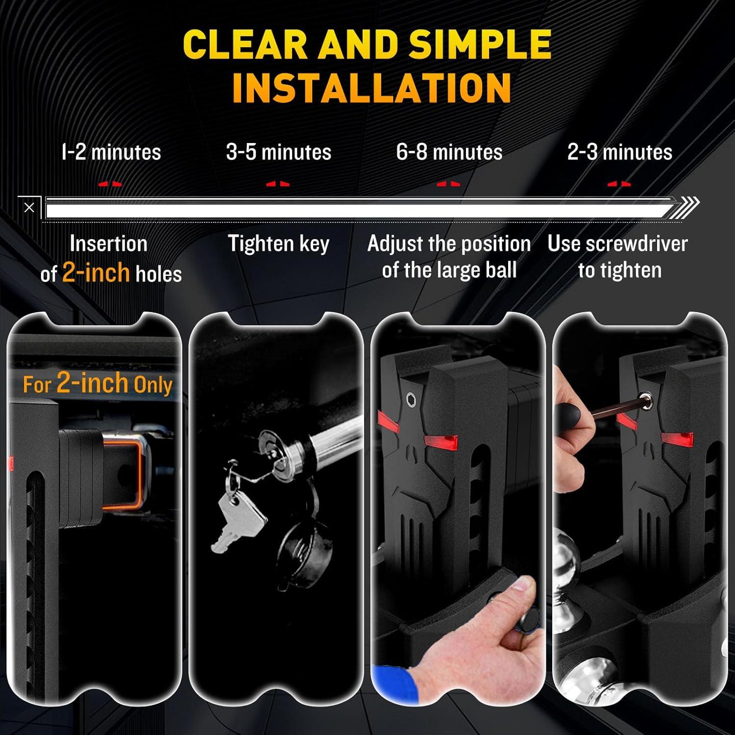 Enganche de Remolque Ajustable Airbird 5" con Pasador Antirrobo