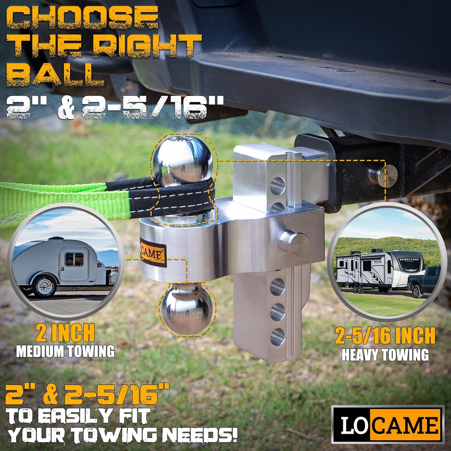 Enganche de Remolque Ajustable LOCAME 6" Aluminio 5,670 kg