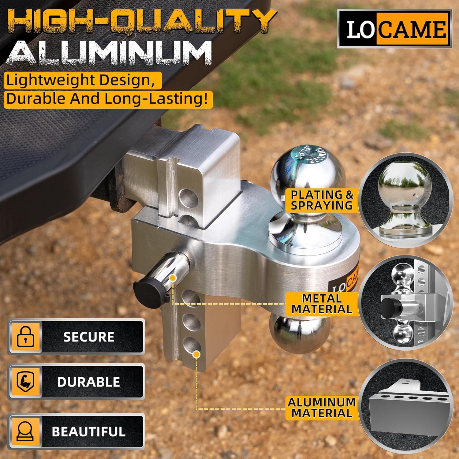 Enganche de Remolque Ajustable LOCAME 6" Aluminio 5,670 kg