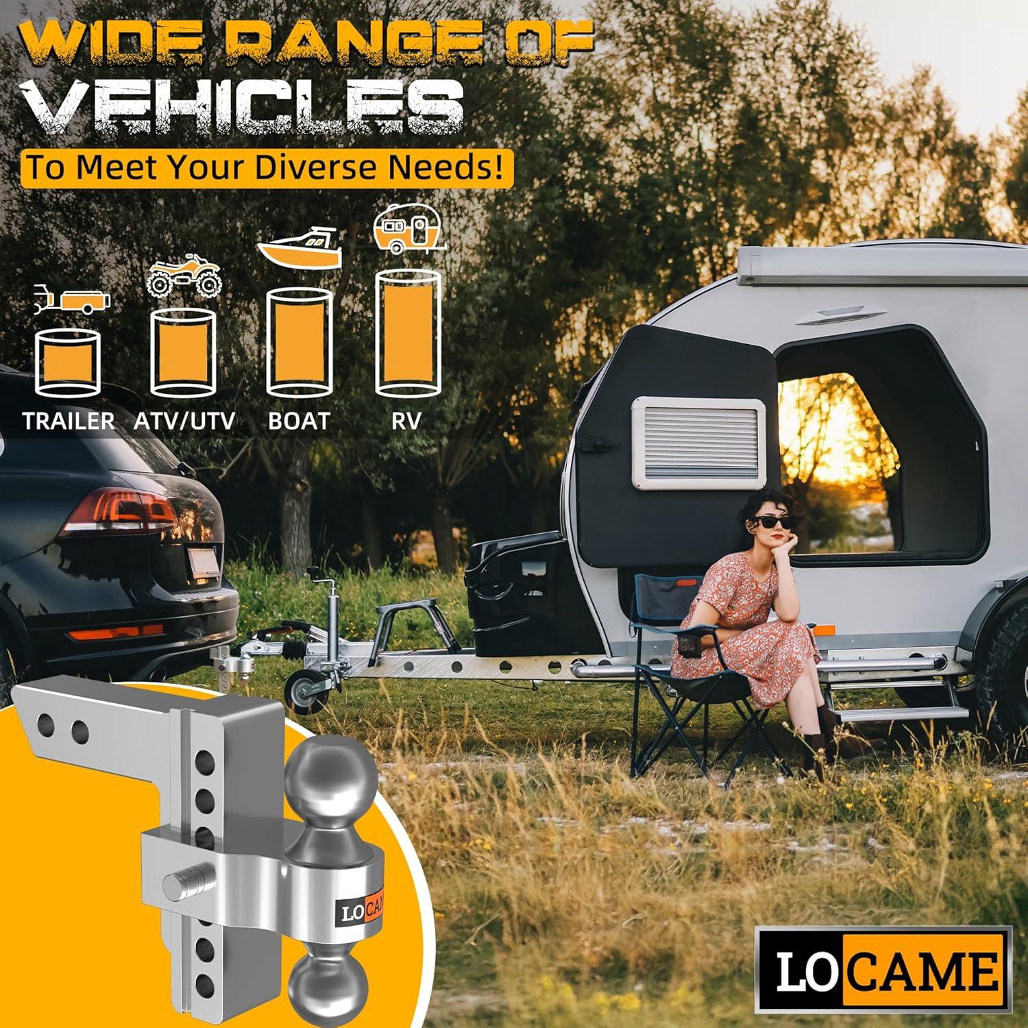 Enganche de Remolque Ajustable LOCAME 6" Aluminio 5,670 kg