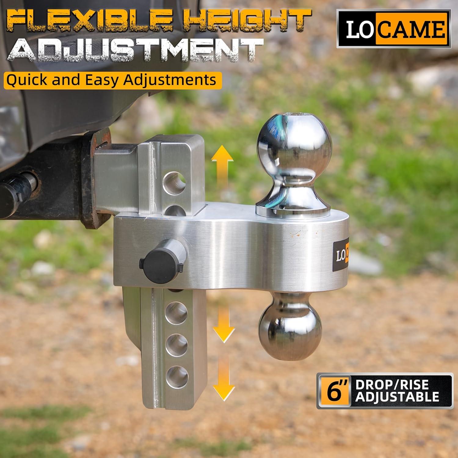 Enganche de Remolque Ajustable LOCAME 6" Aluminio 5,670 kg