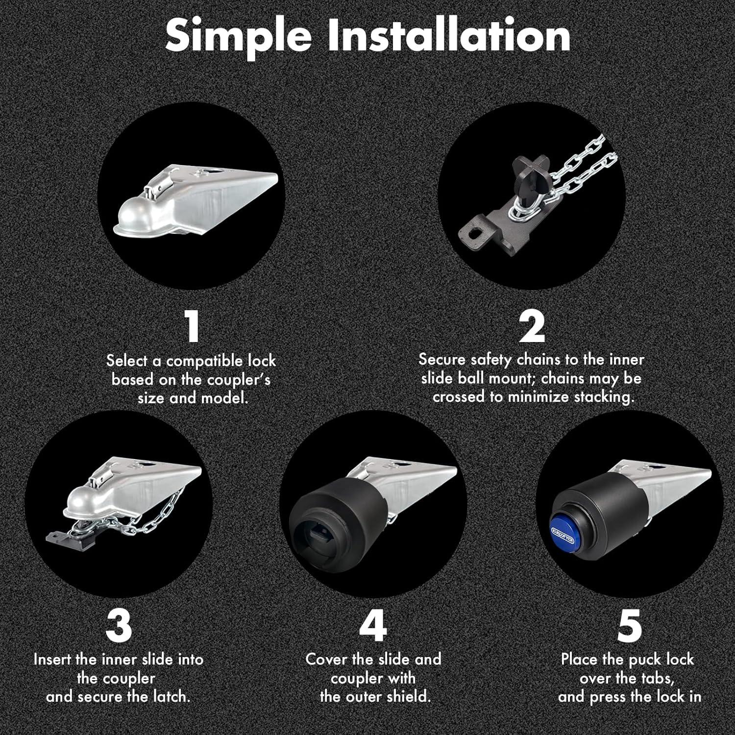 Candado de Remolque Kukoofyer TCS-1 Acero Alta Resistencia