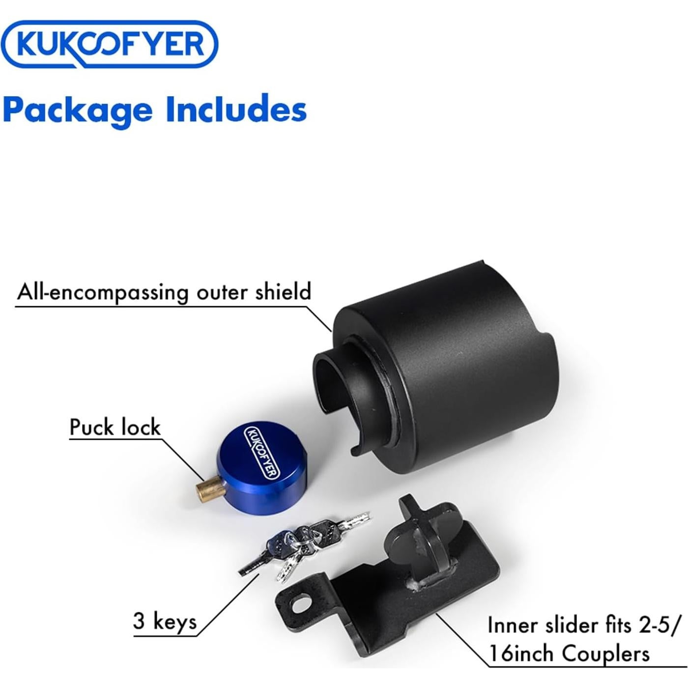 Candado de Remolque Kukoofyer TCS-1 Acero Alta Resistencia
