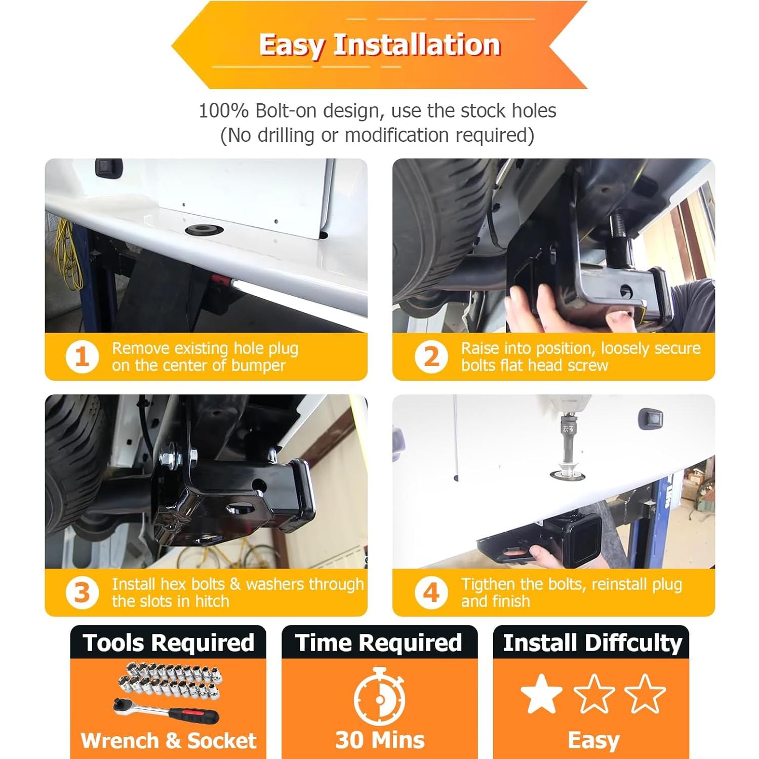 Enganche Trasero Clase 3 WeiSen 2" para Dodge Dakota 2005-2010 y Mitsubishi Raider 2006-2009