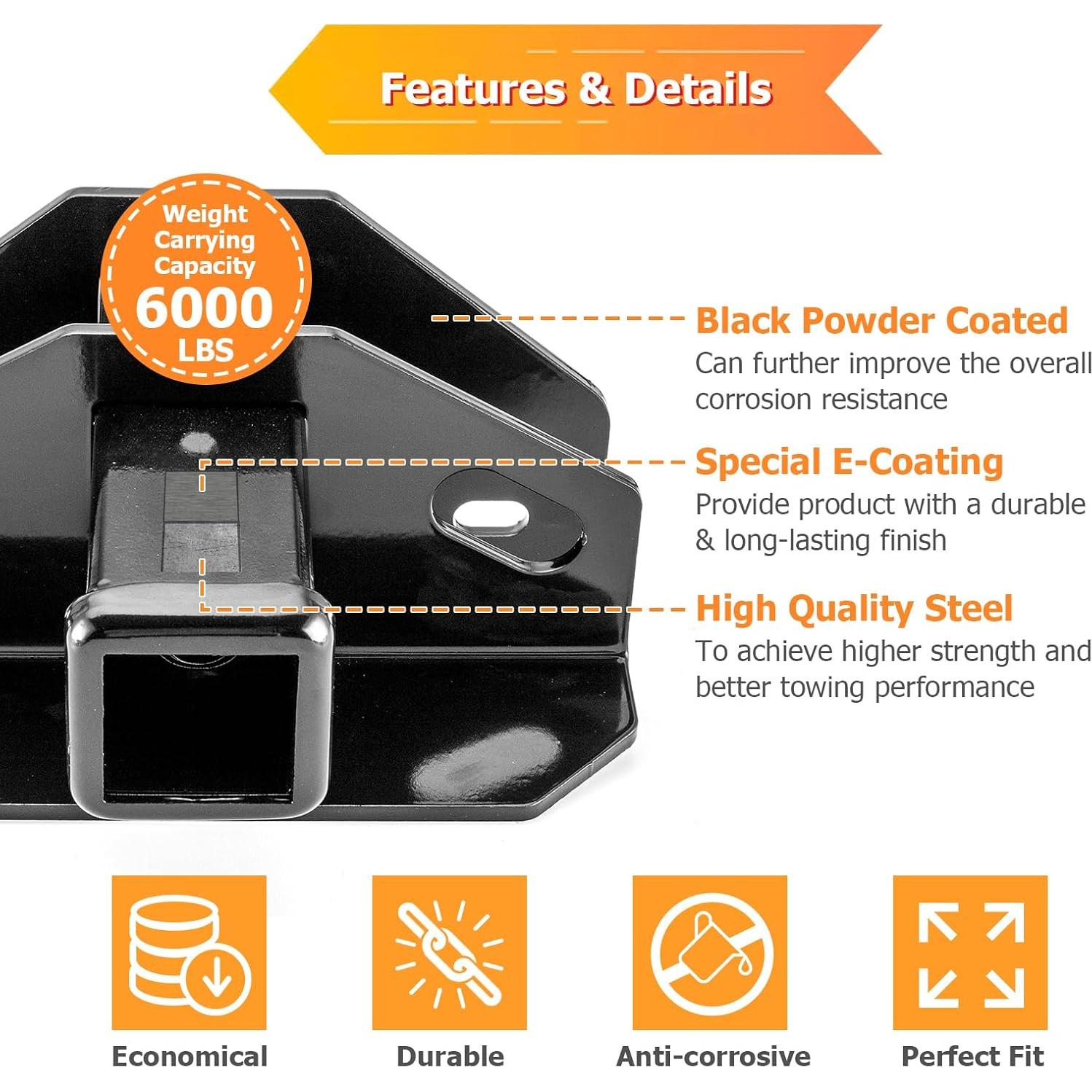 Enganche de Remolque Trasero WeiSen 2" Clase 3 para Dodge Ram