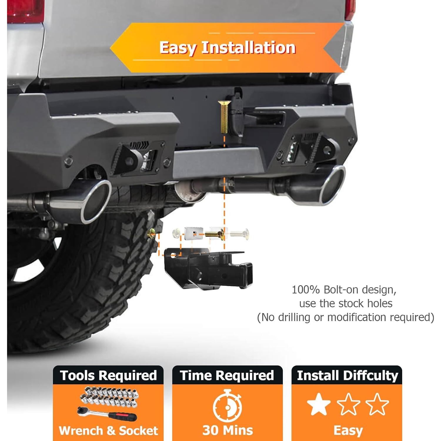 Enganche de Remolque Trasero WeiSen 2" Clase 3 para Dodge Ram