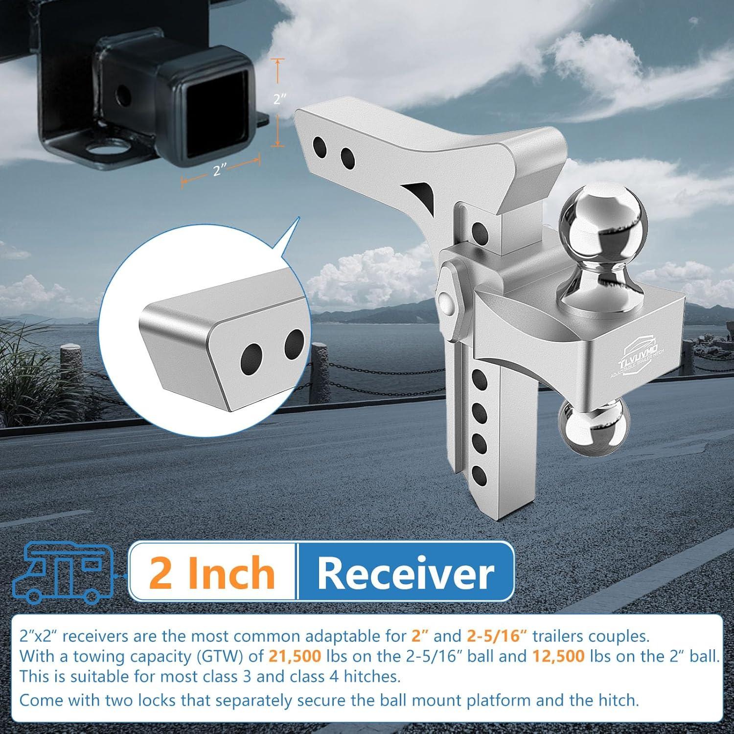 Enganche de Remolque Ajustable Tlvuvmo 8 Pulgadas 21500 LBS