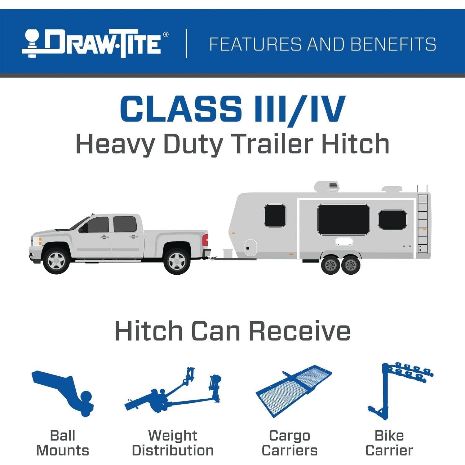 Enganche de Remolque Clase 3 Draw-Tite 76605 2041 kg Negro