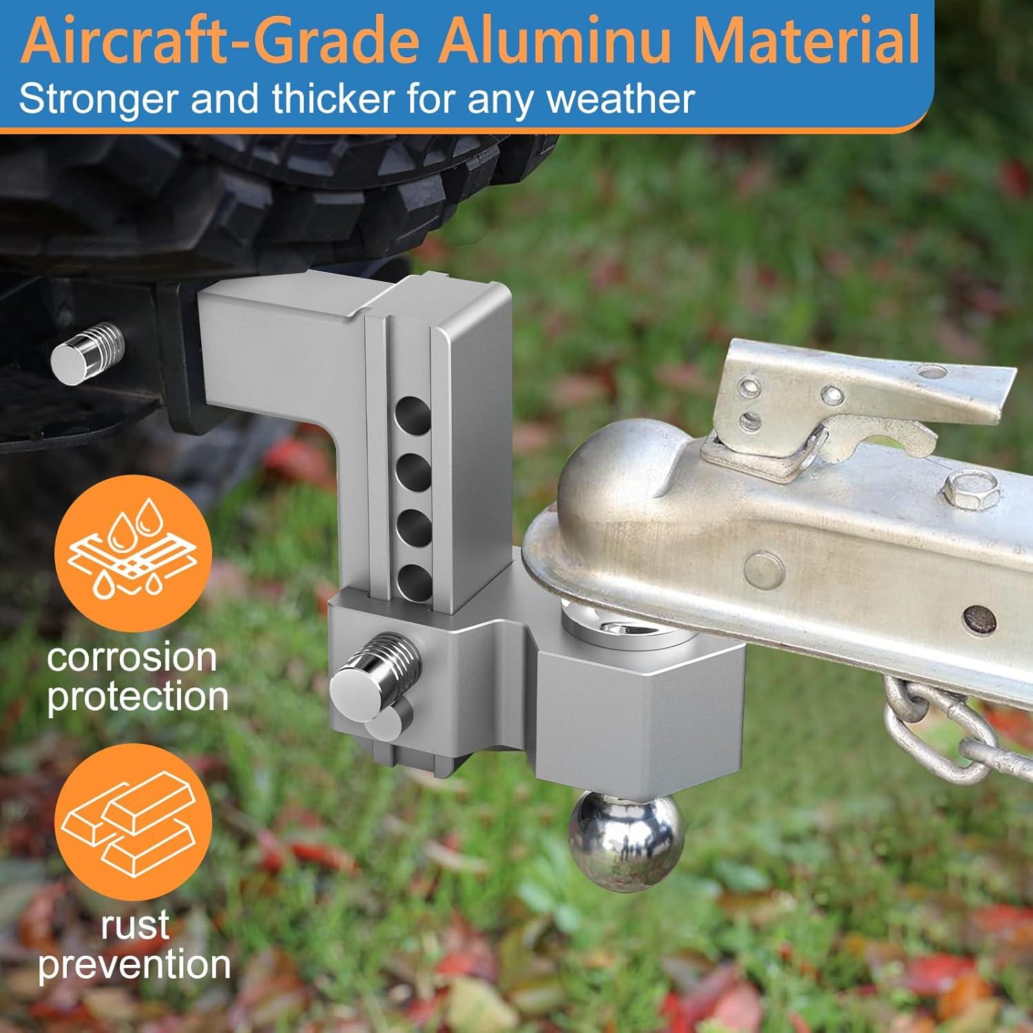 Enganche de Remolque Ajustable Tlvuvmo 6" 12500 LBS Aluminio