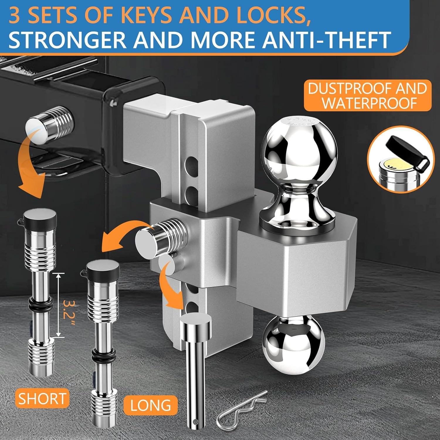 Enganche de Remolque Ajustable Tlvuvmo 6" 12500 LBS Aluminio