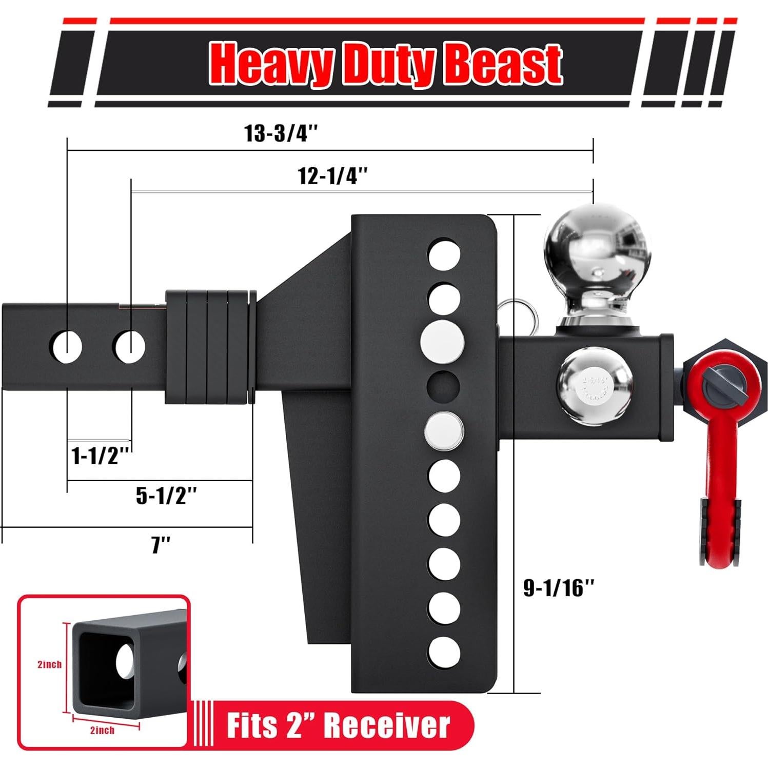 Soporte de remolque ajustable TYT 4536 kg 3 bolas 11.43 cm