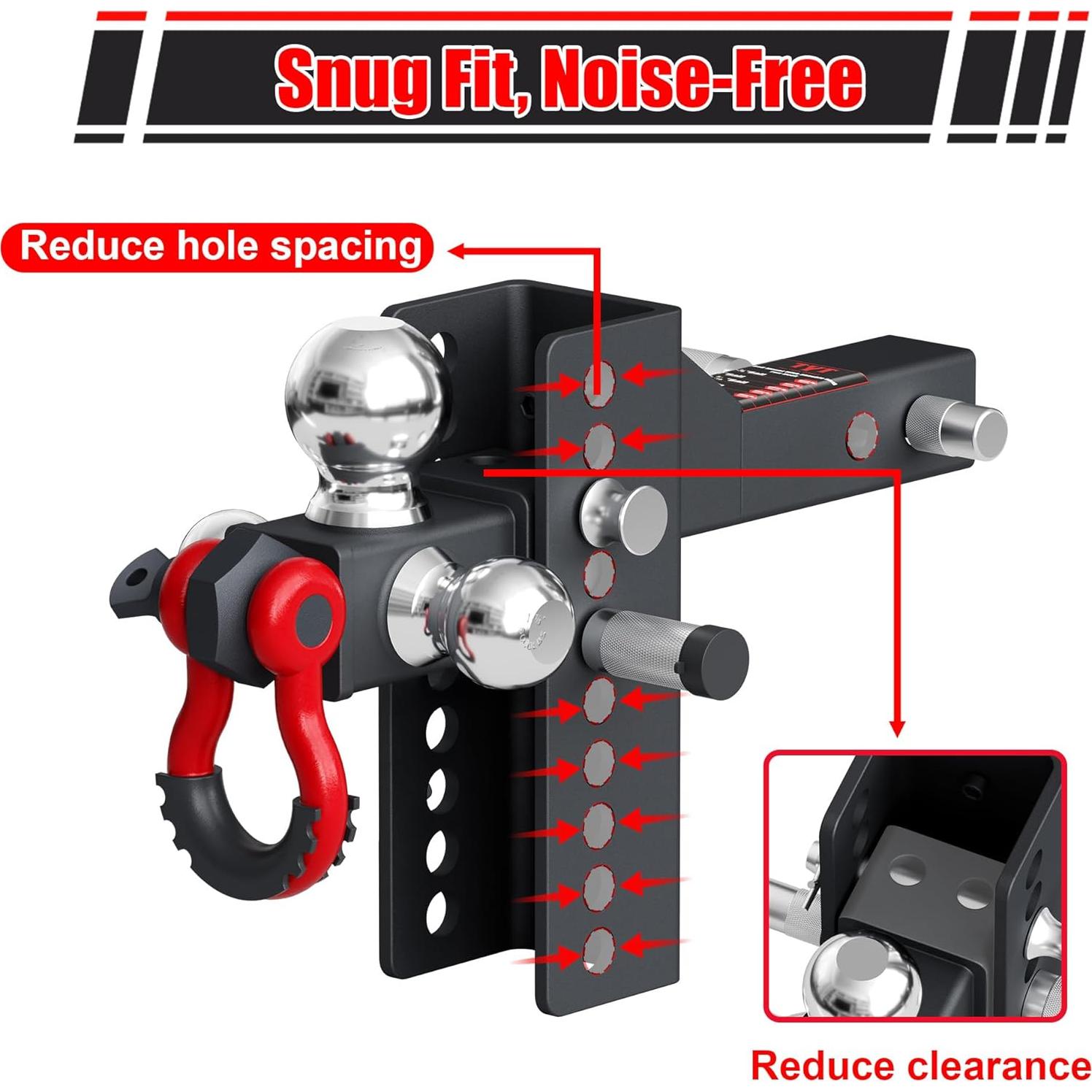 Soporte de remolque ajustable TYT 4536 kg 3 bolas 11.43 cm