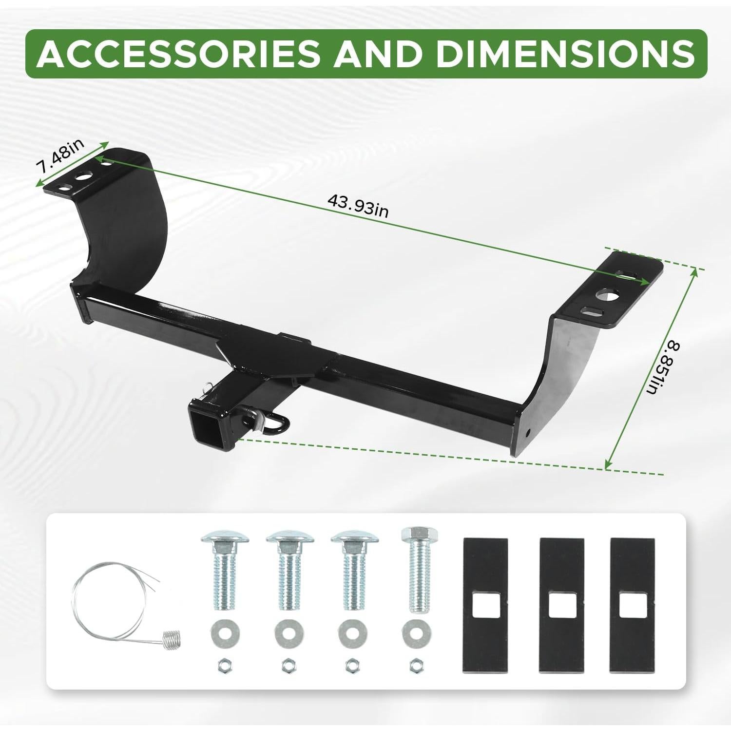 Receptor de Enganche de Remolque PARTREE para Dodge Charger 2006-2020, 3175 kg