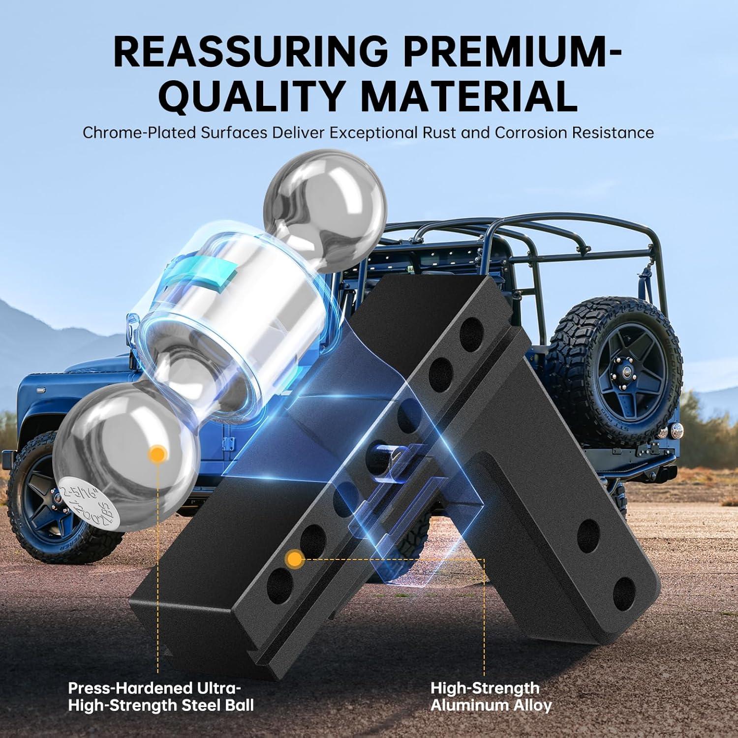 Enganche de Remolque Ajustable Hiqufet 12000 LBS 2" y 2-5/16"