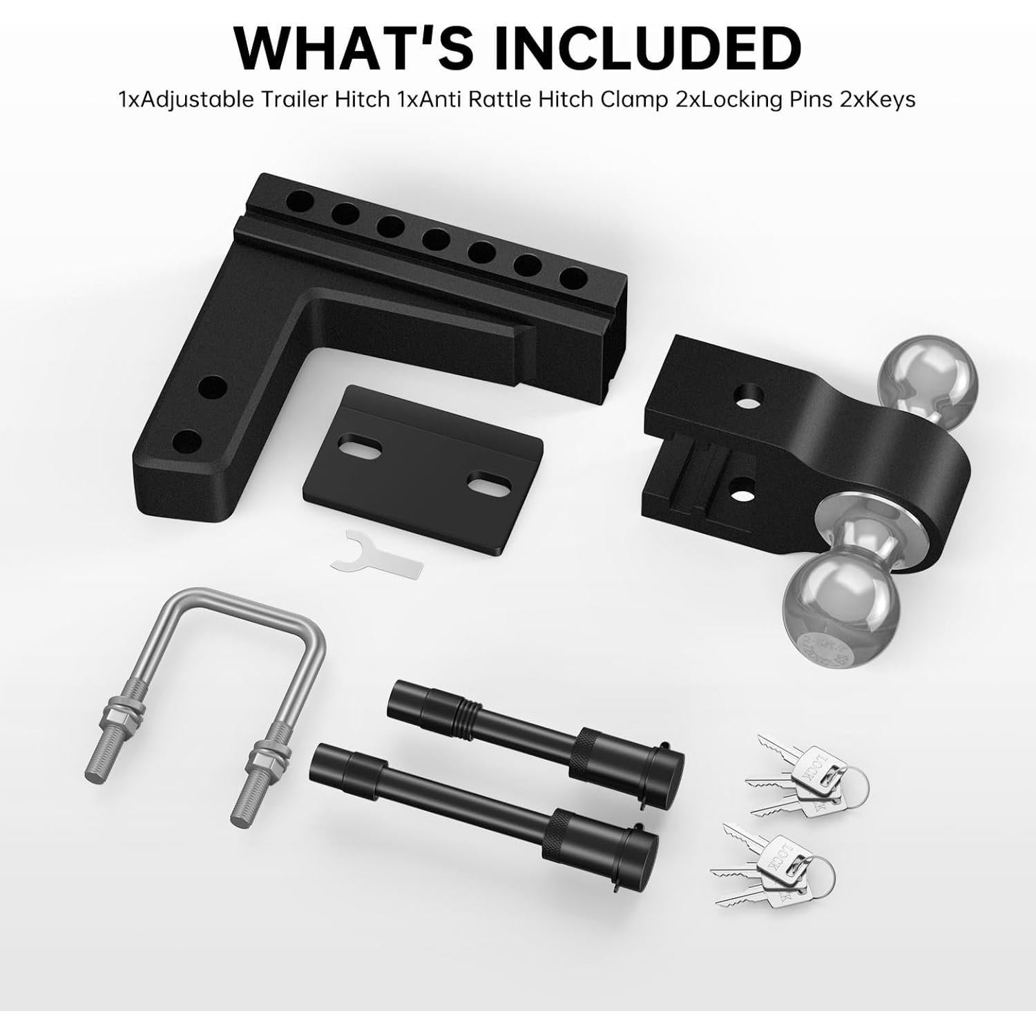 Enganche de Remolque Ajustable Hiqufet 12000 LBS 2" y 2-5/16"