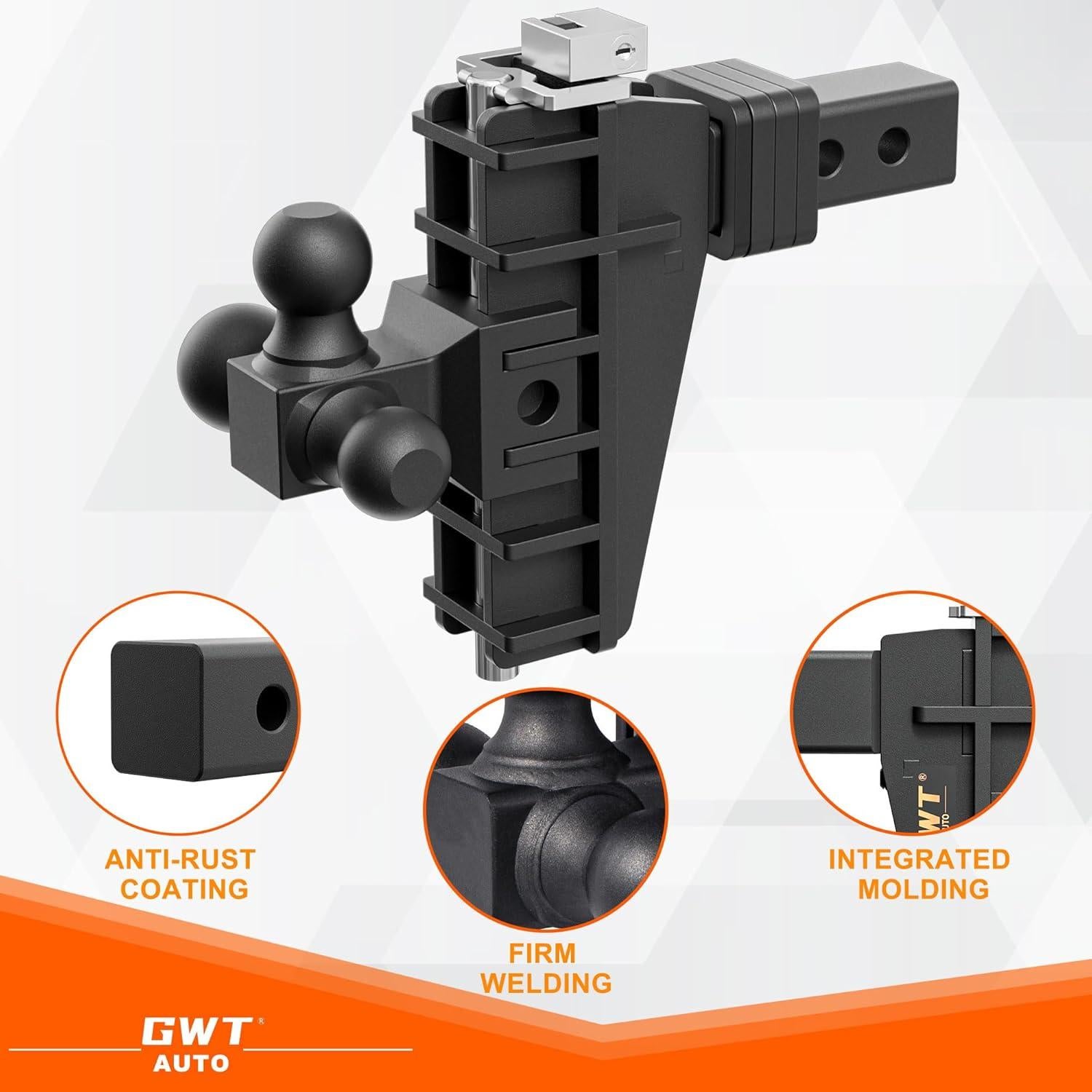 Enganche de Remolque Ajustable GWTAUTO GA17 6" Caída Tri-Bola