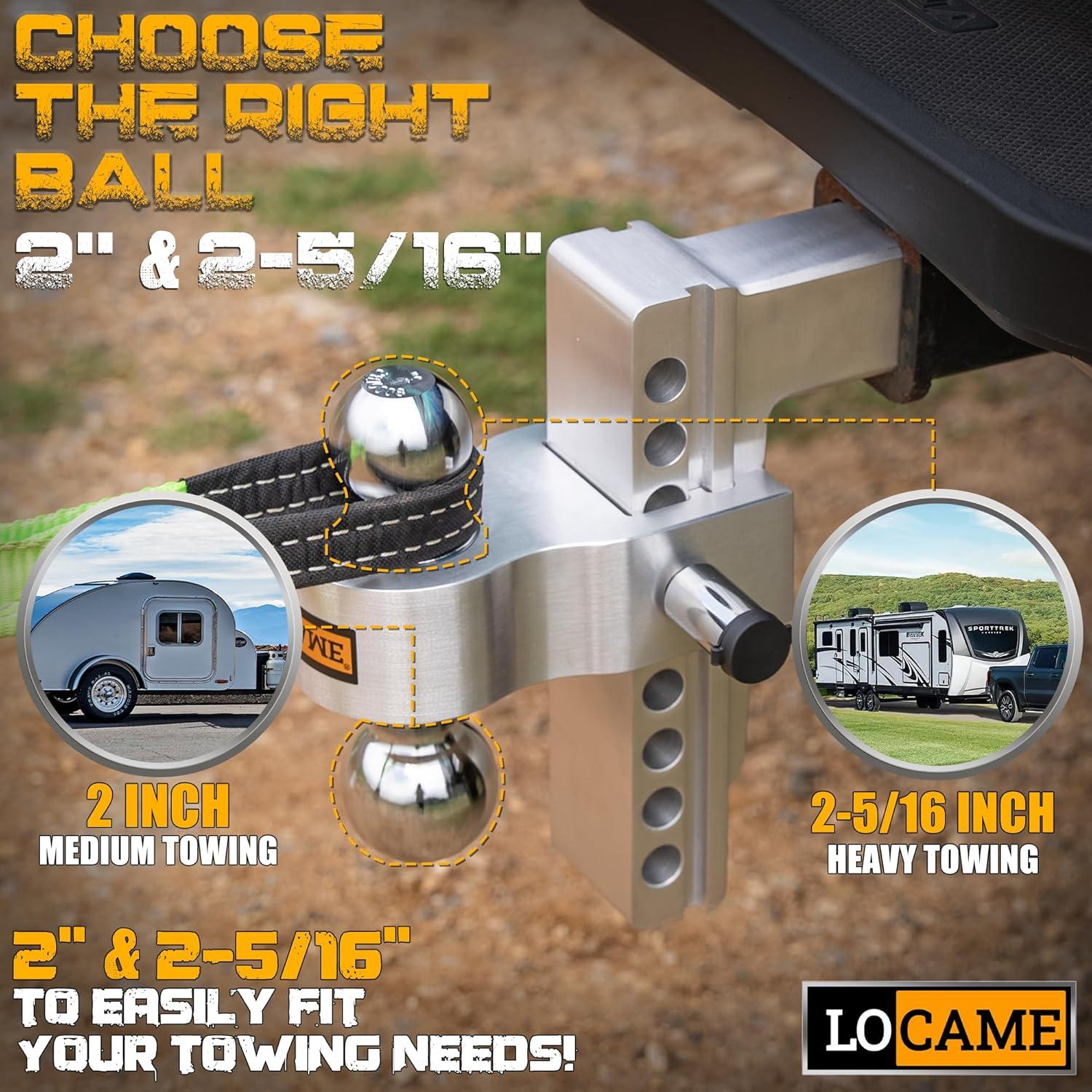 Enganche de Remolque Ajustable LOCAME LC0008 8" Aluminio 8,388 kg