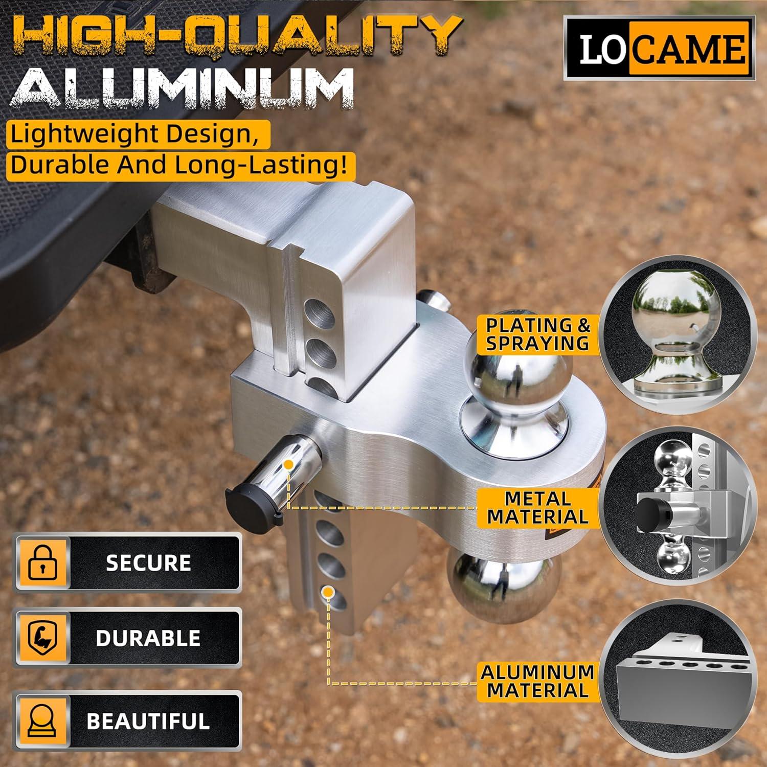 Enganche de Remolque Ajustable LOCAME LC0008 8" Aluminio 8,388 kg