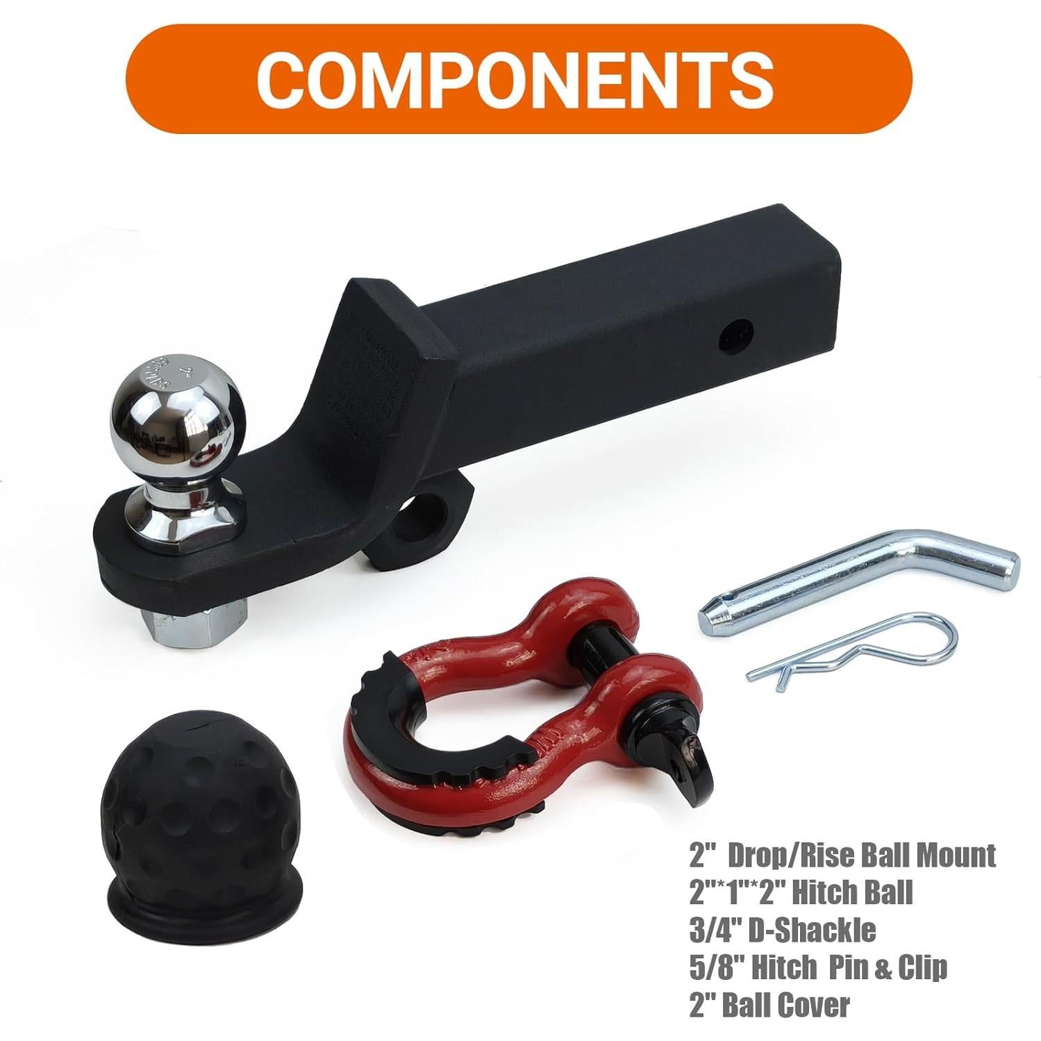 Soporte de bola de enganche de remolque REDTEE 6000 lbs