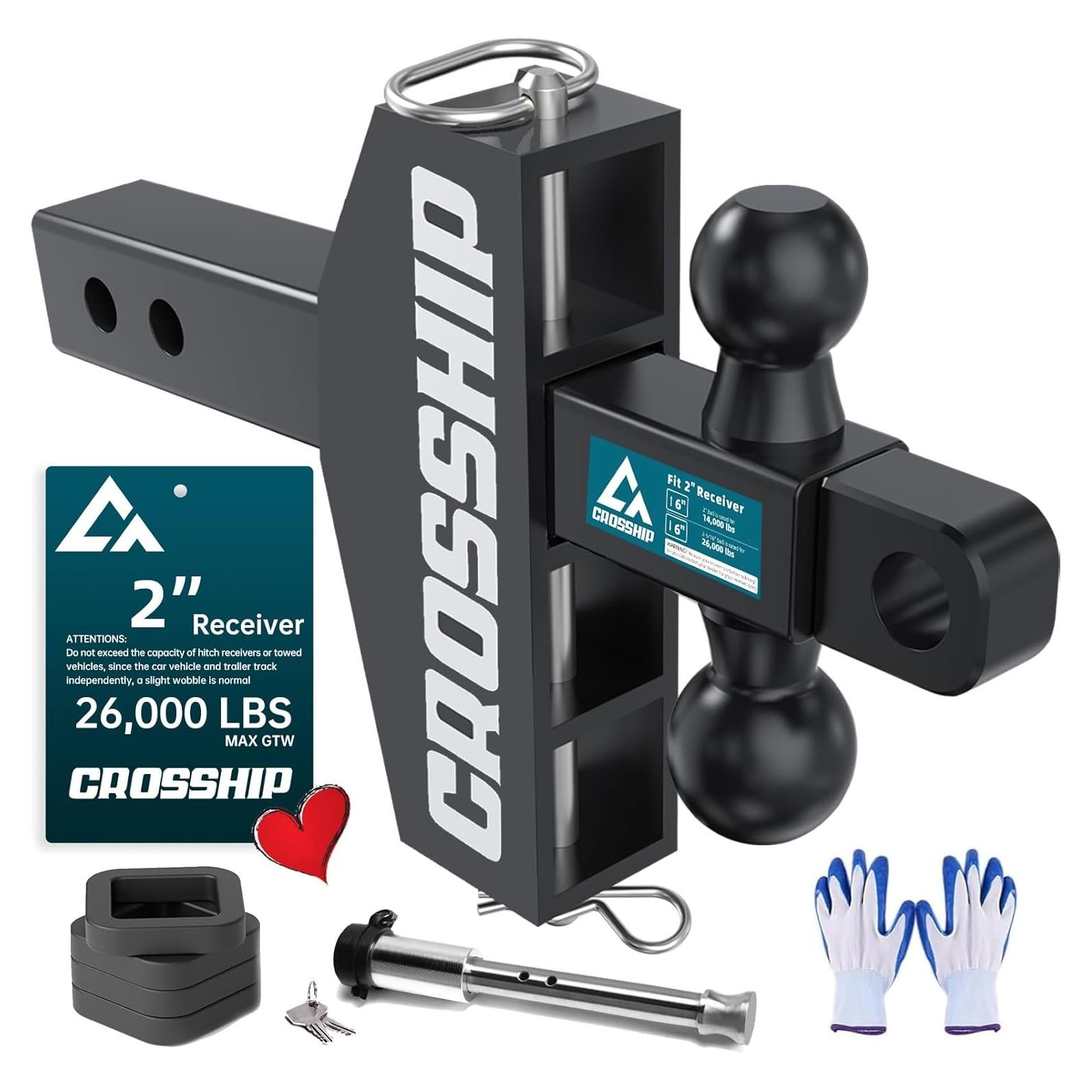 Enganche de Remolque Ajustable CROSSHIP 26,000 LBS 6"