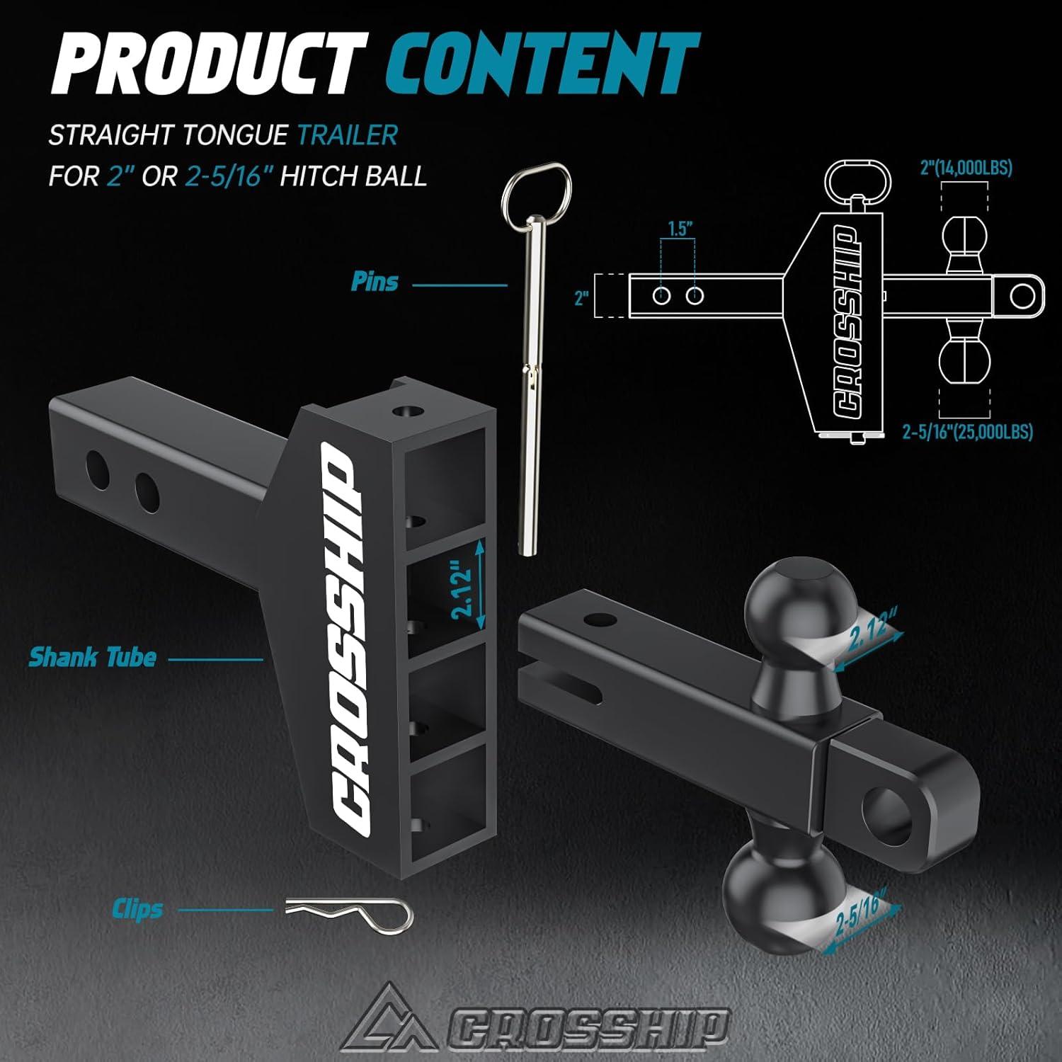 Enganche de Remolque Ajustable CROSSHIP 26,000 LBS 6"