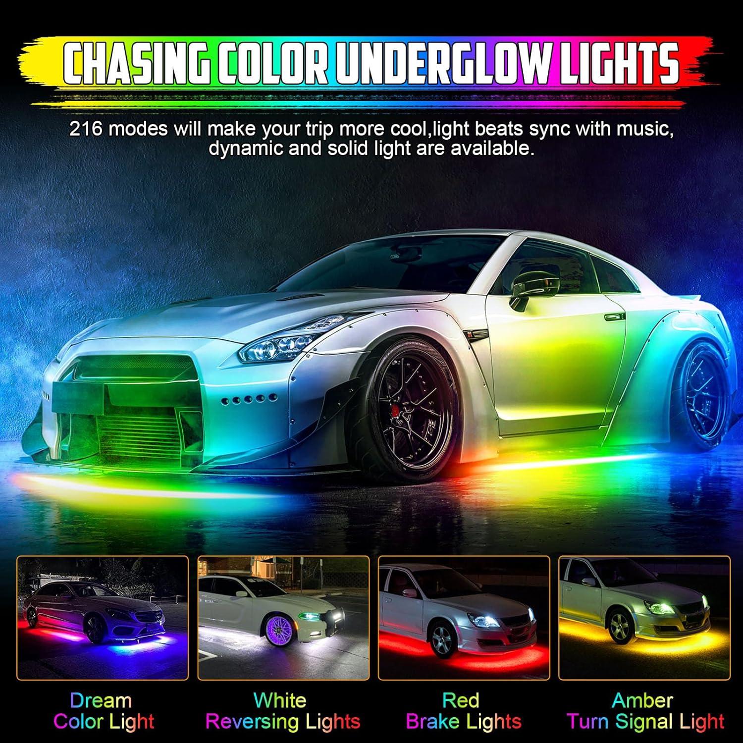 Kit de Luces LED Inferiores OPPBUY 8PCS Multicolor Impermeable