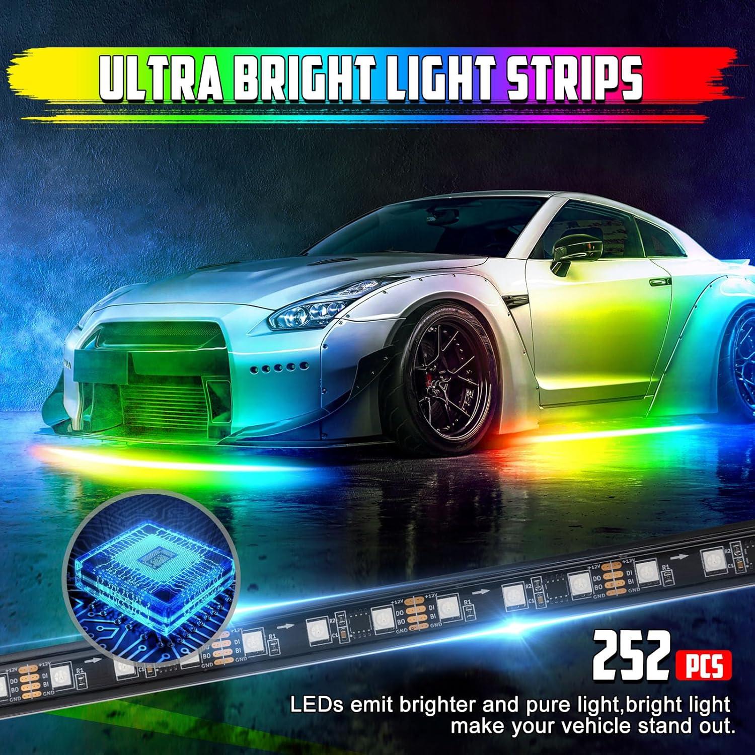 Kit de Luces LED Inferiores OPPBUY 8PCS Multicolor Impermeable