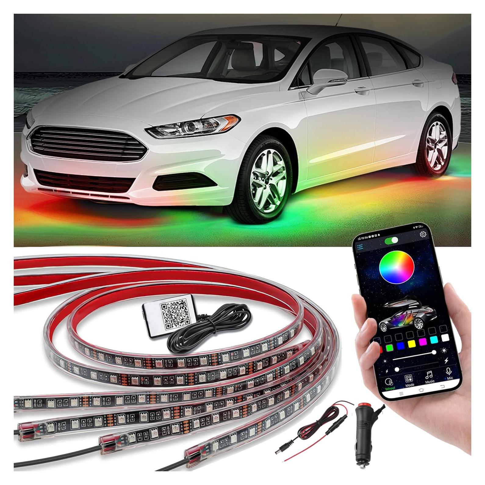 Luces LED Underglow Kairiyard RGB 4Pcs con Control APP