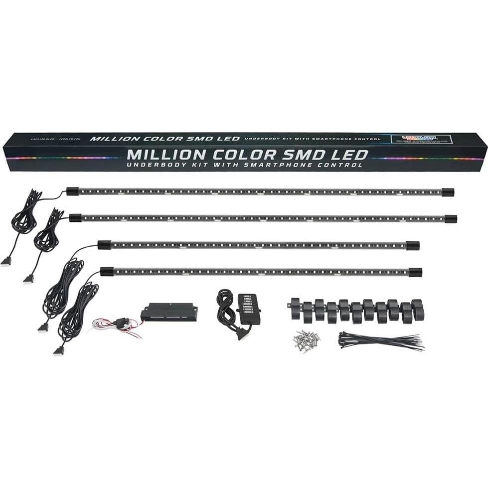 Kit de Iluminación LEDGlow Bajo Carro 4 Piezas Bluetooth Multicolor