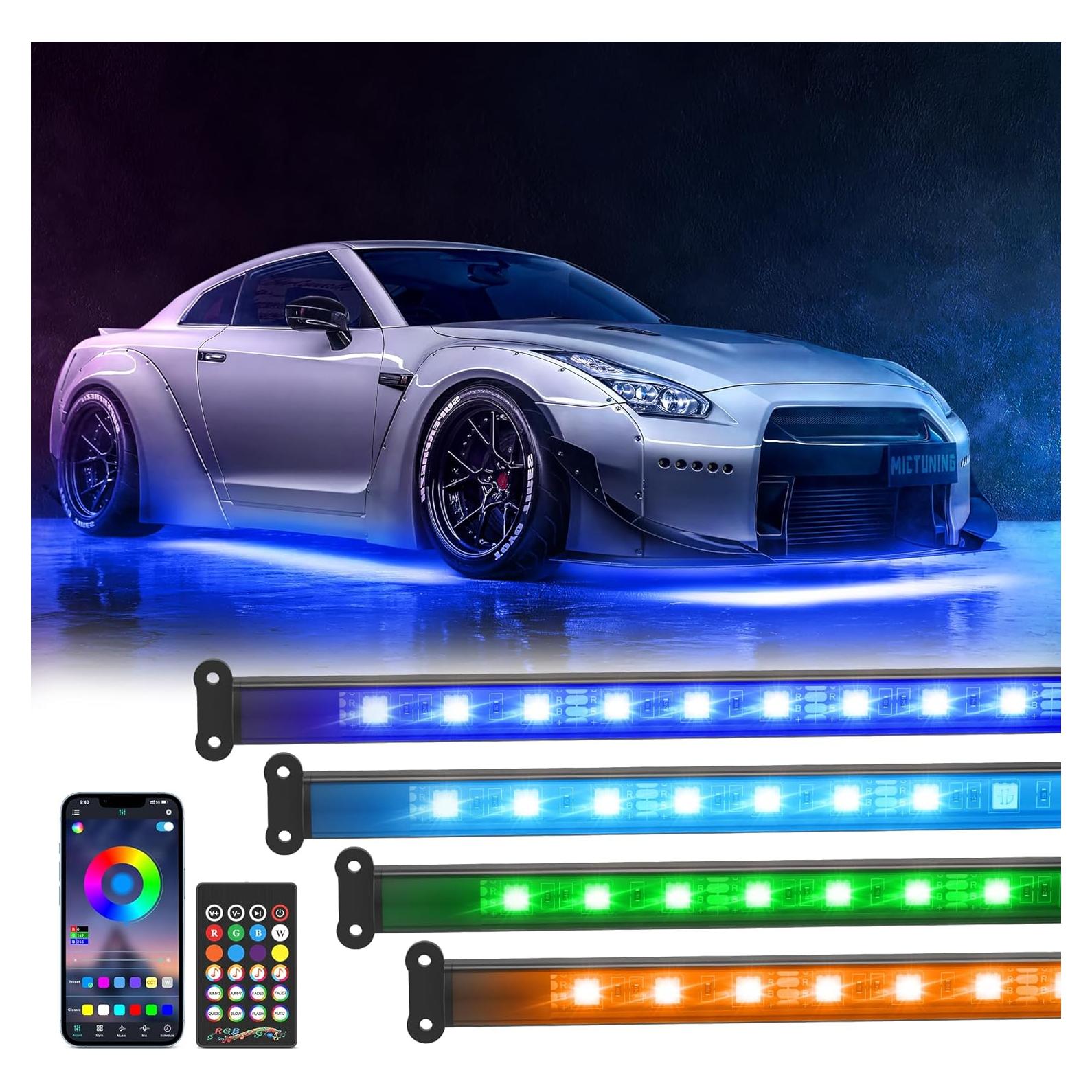 Luces de Subsuelo MICTUNING 12V Multicolor Impermeables con Control APP