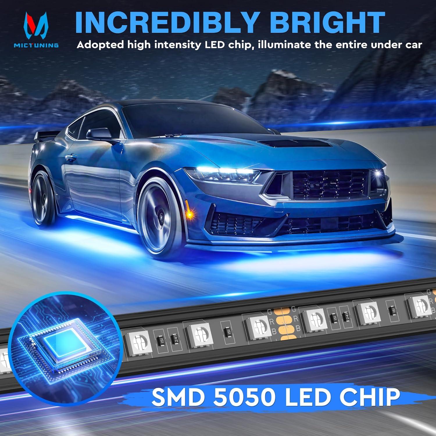 Luces de Subsuelo MICTUNING 12V Multicolor Impermeables con Control APP