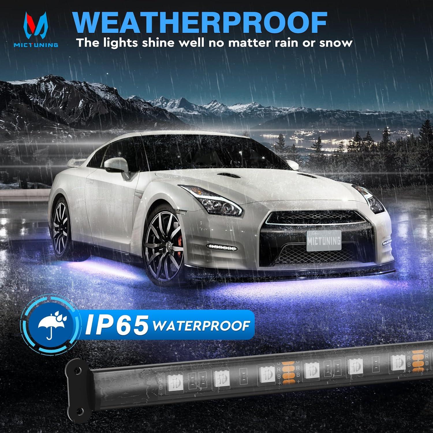 Luces de Subsuelo MICTUNING 12V Multicolor Impermeables con Control APP