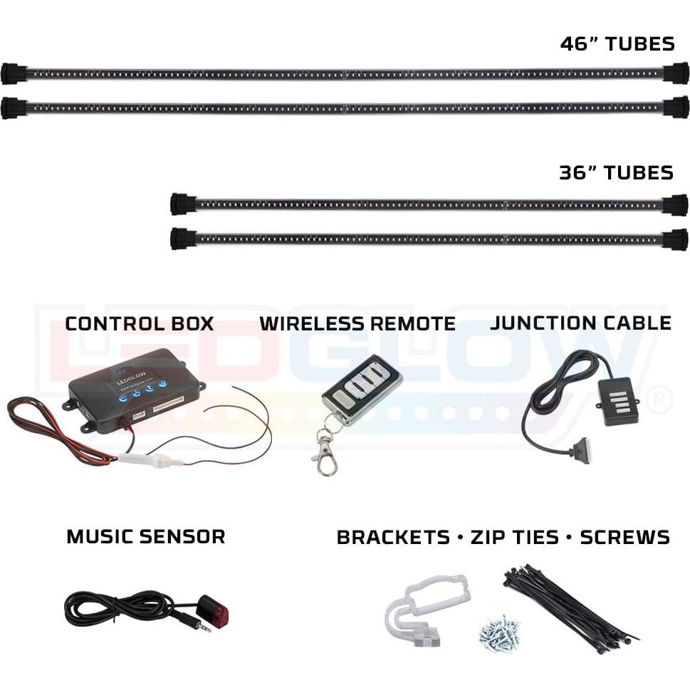 Kit de Iluminación LED Multicolor LEDGlow 4pc - 378 LEDs