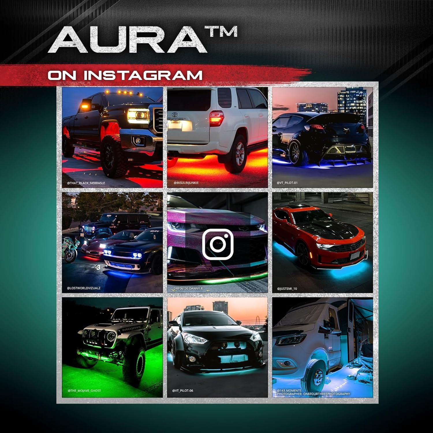 Luces LED Underglow OPT7 Aura Pro RGB 4 PCS Impermeables