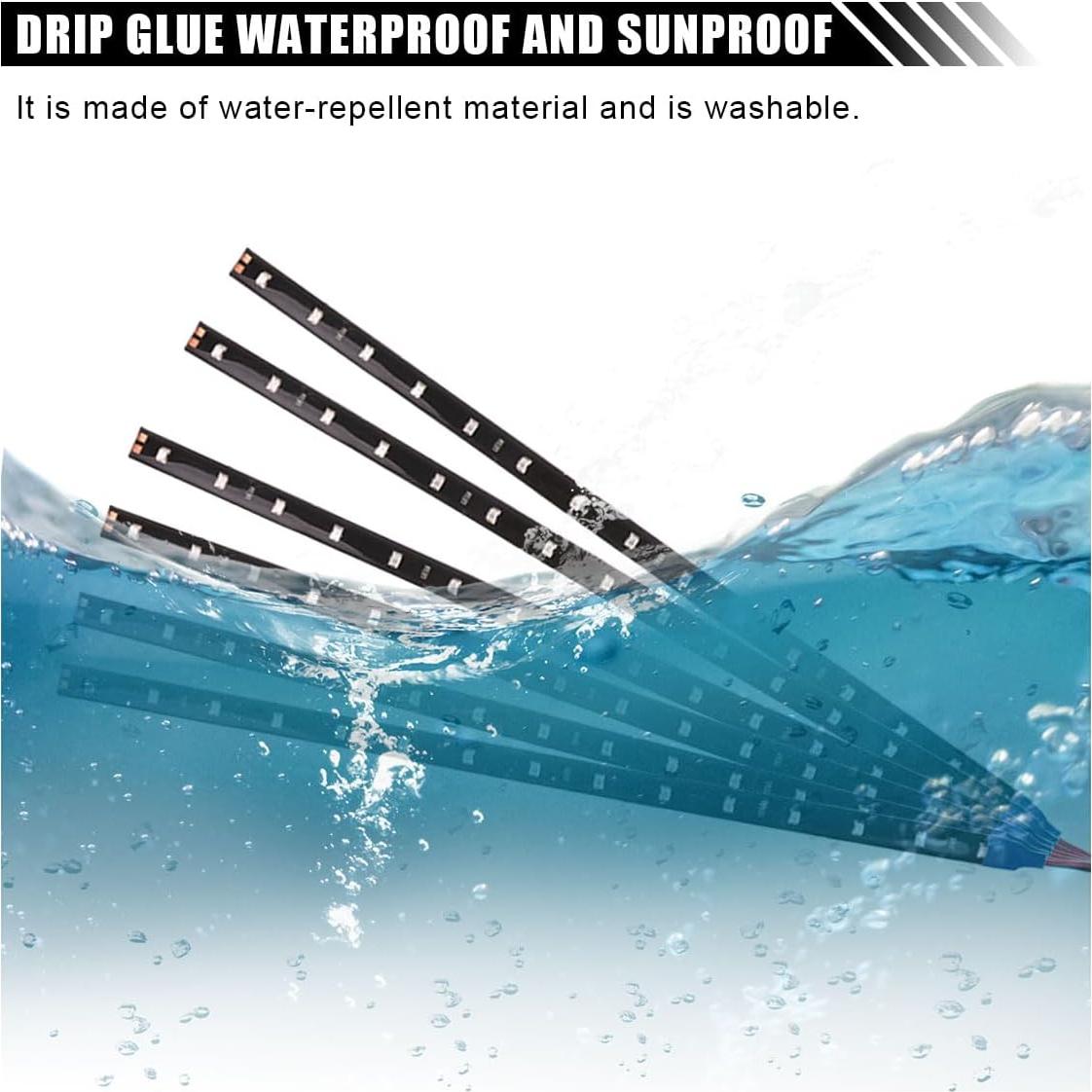 Luz LED de tira para auto LAINLOY 30 cm Azul impermeable 6PCS