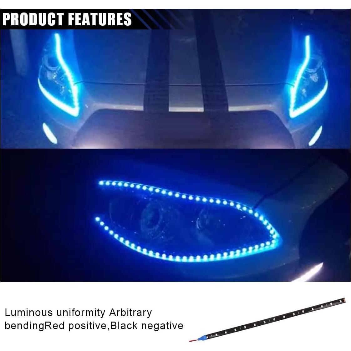 Luz LED de tira para auto LAINLOY 30 cm Azul impermeable 6PCS