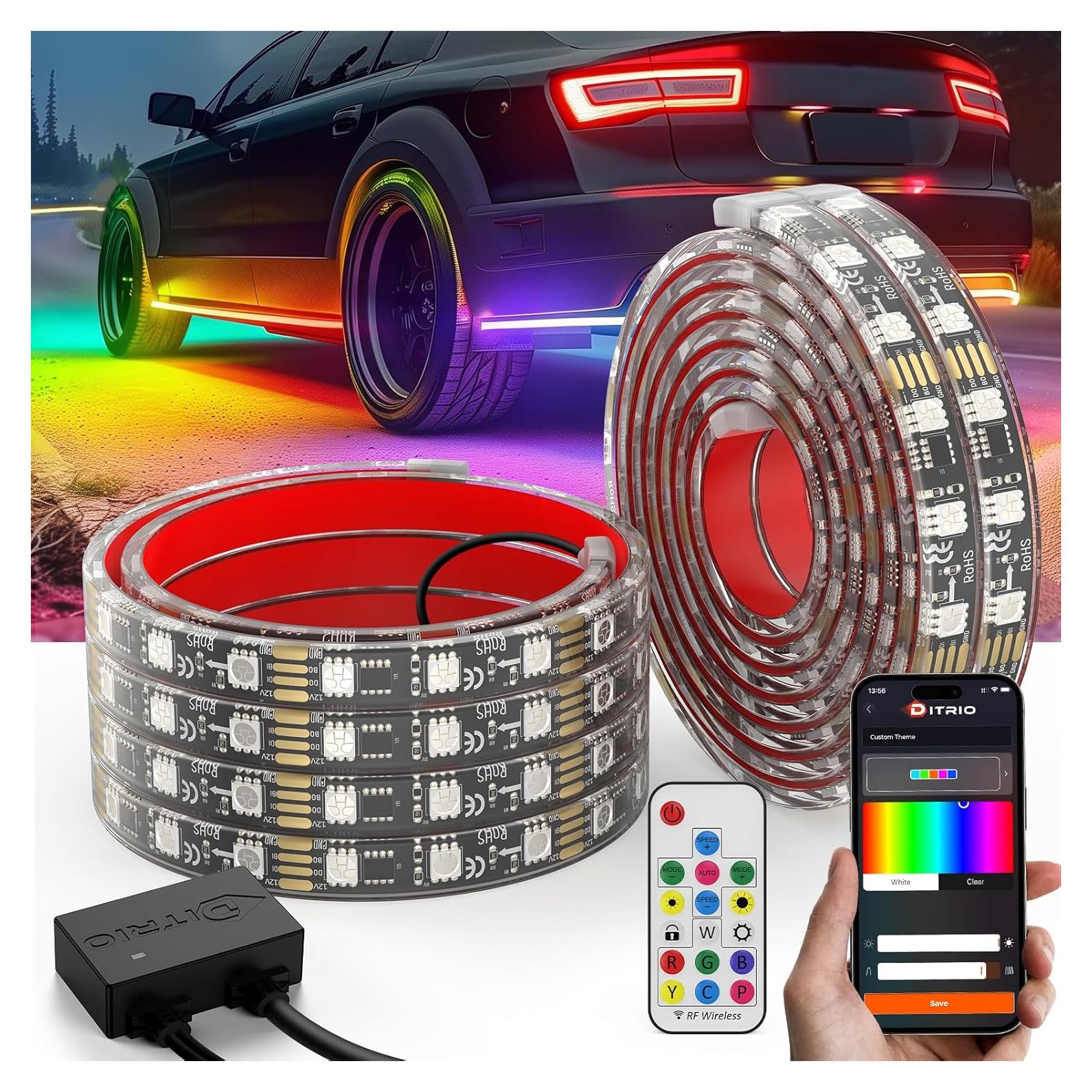 Tiras LED de Neón DITRIO 6Pcs RGB 252 LEDs Control Remoto