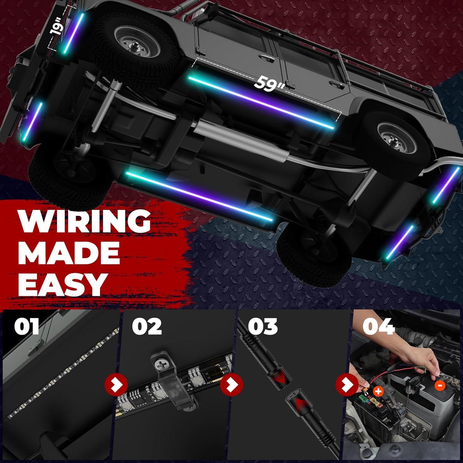 Tiras LED de Neón DITRIO 6Pcs RGB 252 LEDs Control Remoto