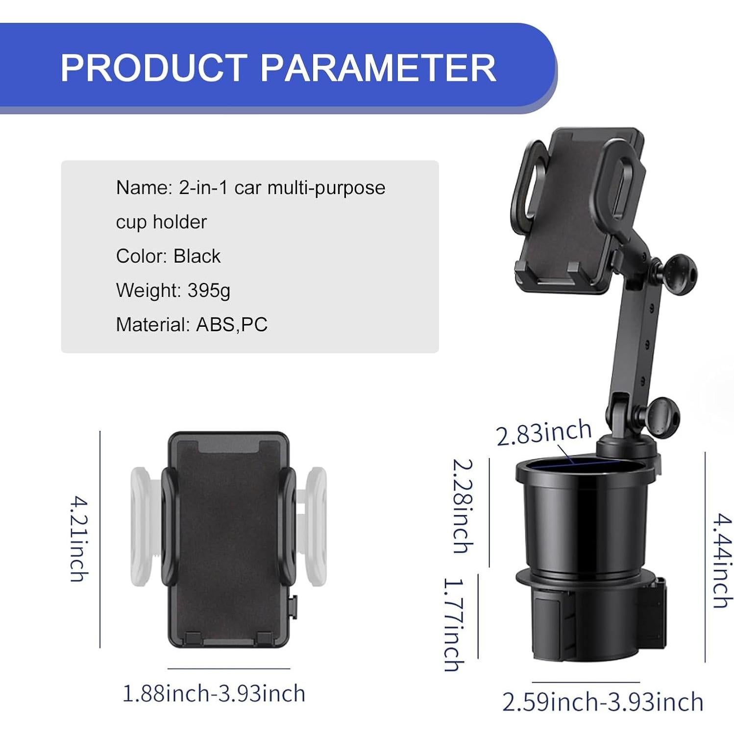 Soporte para Taza de Coche Nomocale Ajustable Universal Negro