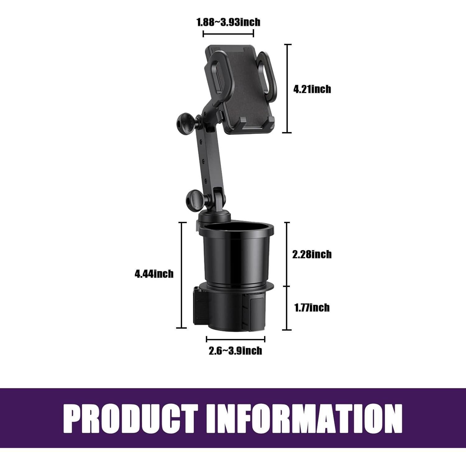 Soporte para Teléfono en Portavasos de Coche Ajxn AJBJ606BL-1PS Ajustable