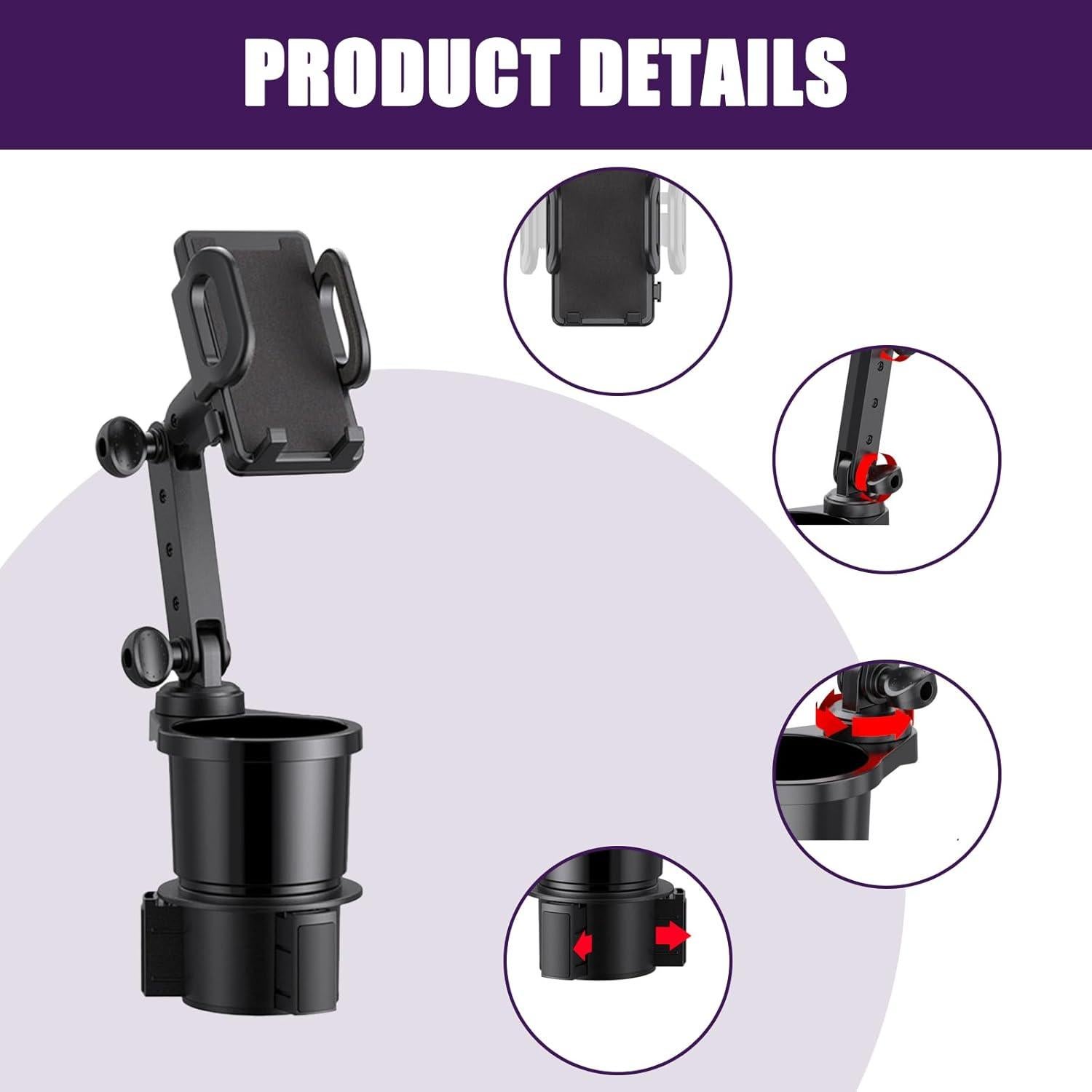 Soporte para Teléfono en Portavasos de Coche Ajxn AJBJ606BL-1PS Ajustable