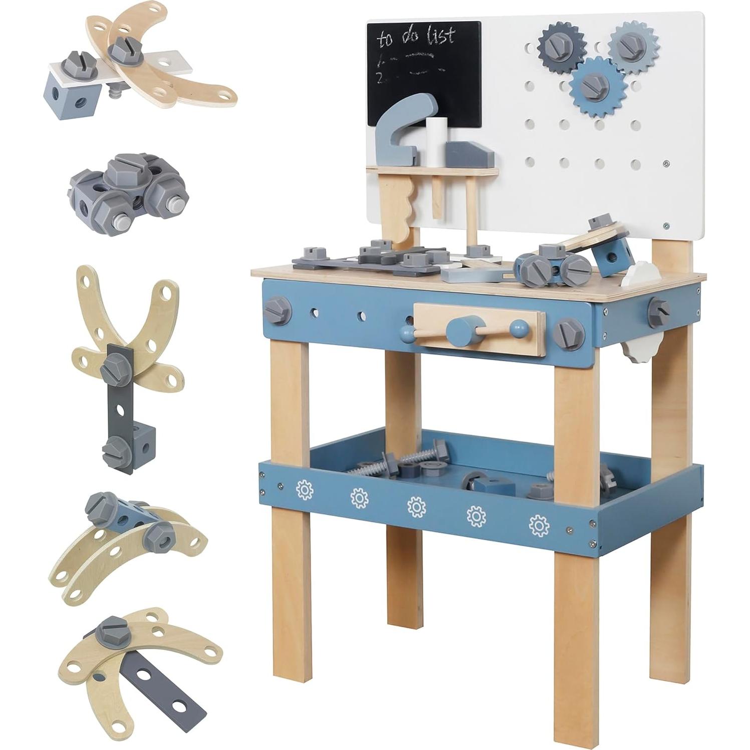 Banco de herramientas de madera Touch Us 51 piezas para niños