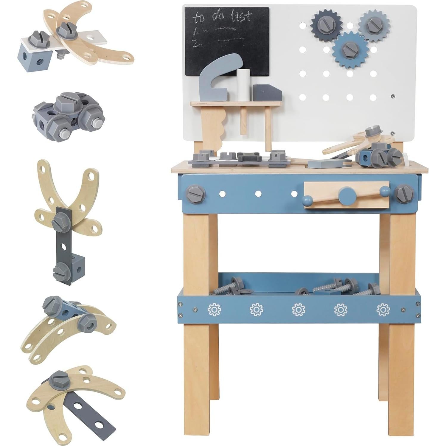 Banco de herramientas de madera Touch Us 51 piezas para niños