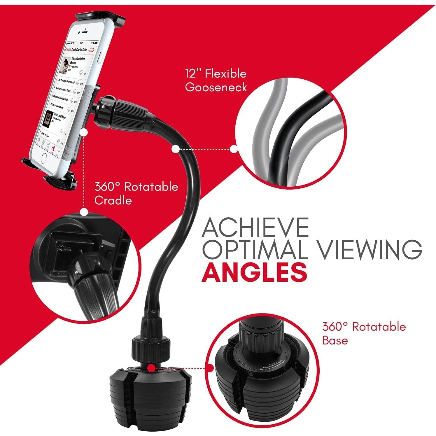 Soporte para Tablet en Portavasos Macally MCUPTABPRO - Ajustable y Rotativo