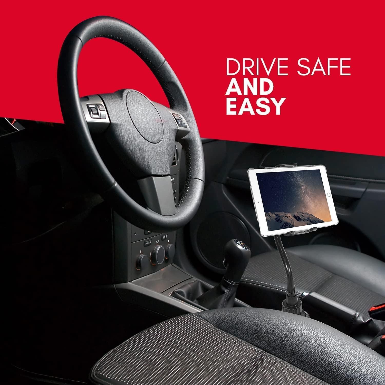 Soporte para Tablet en Portavasos Macally MCUPTABPRO - Ajustable y Rotativo