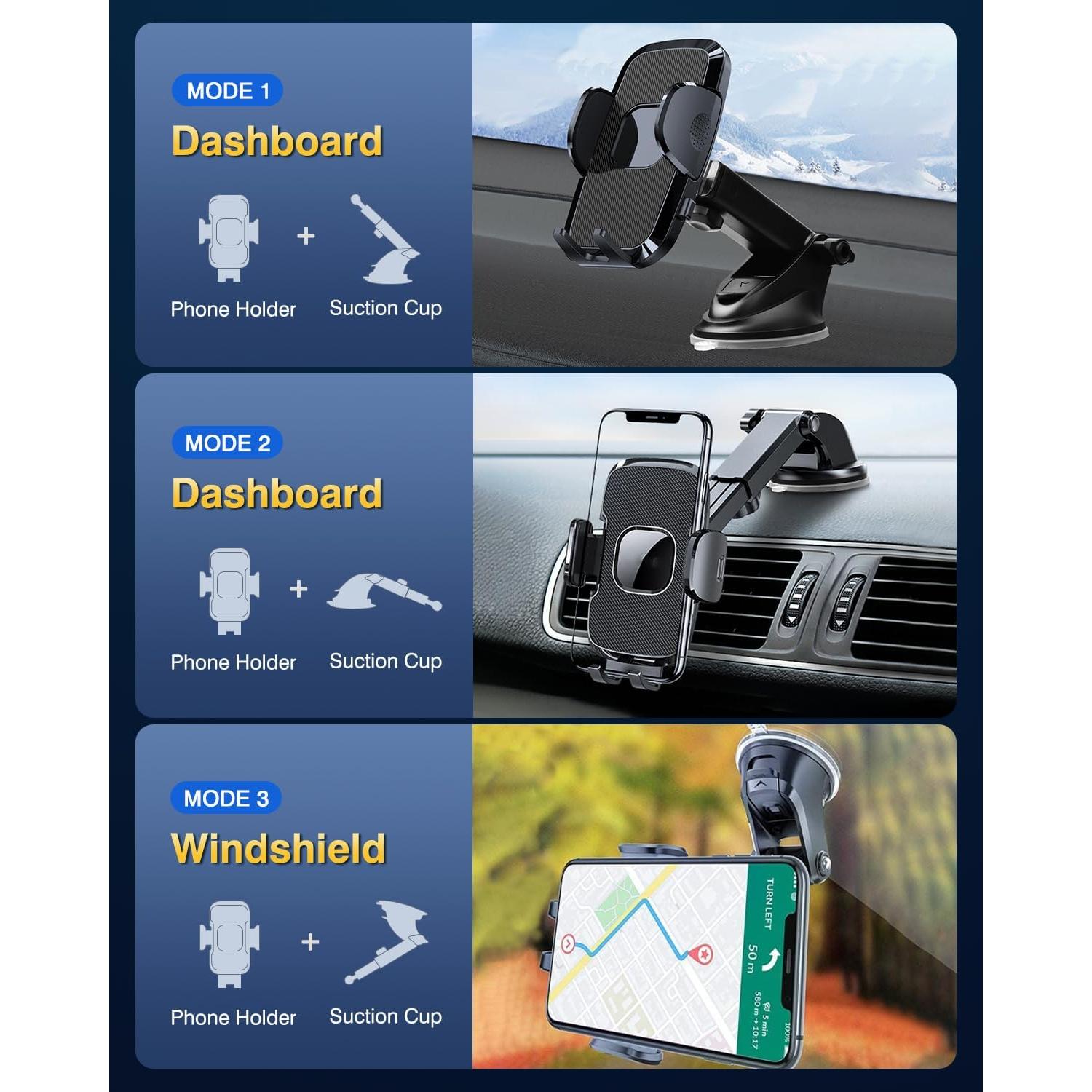 Soporte para Teléfono de Grado Militar Genérico 2025 - Ventosa para Auto