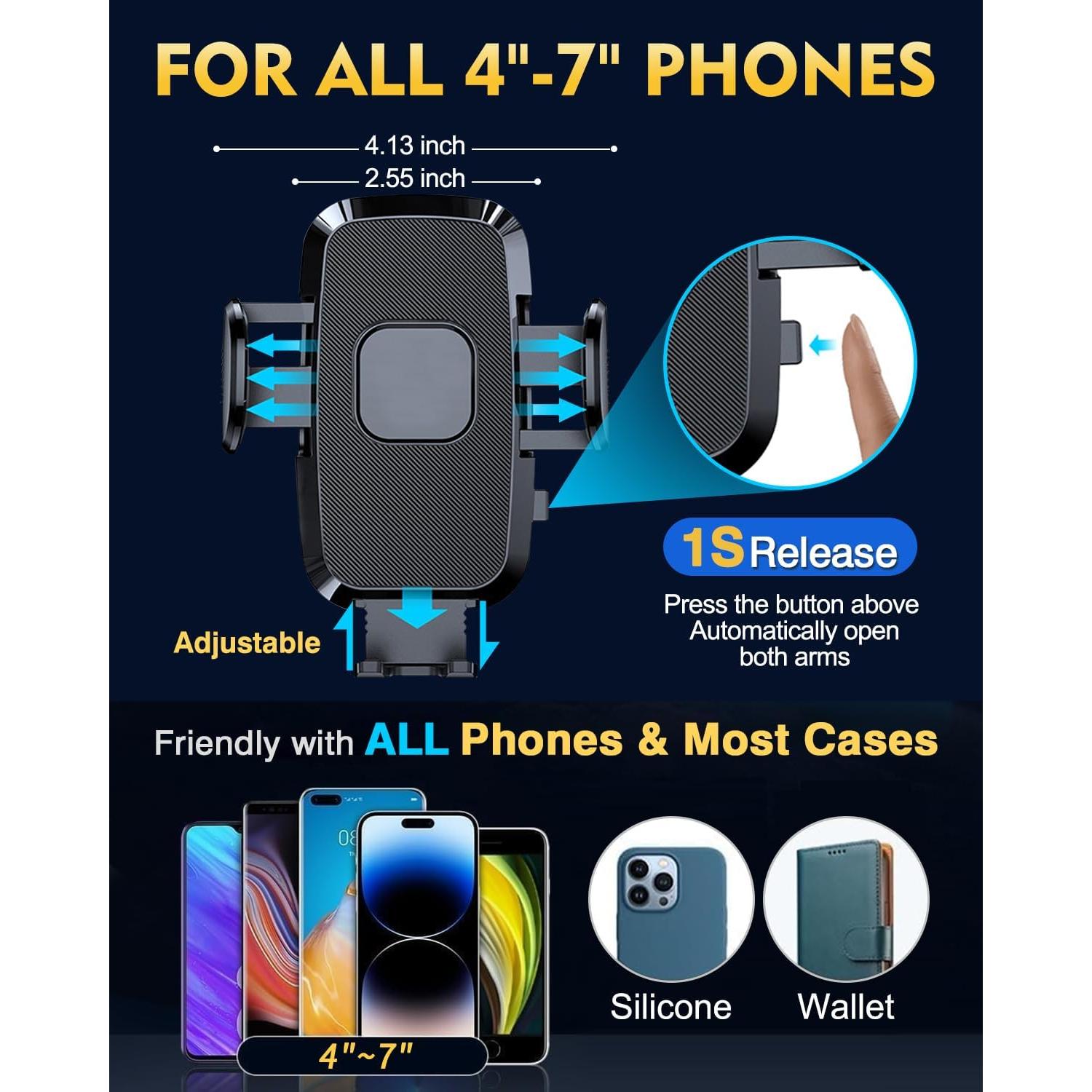 Soporte para Teléfono de Grado Militar Genérico 2025 - Ventosa para Auto