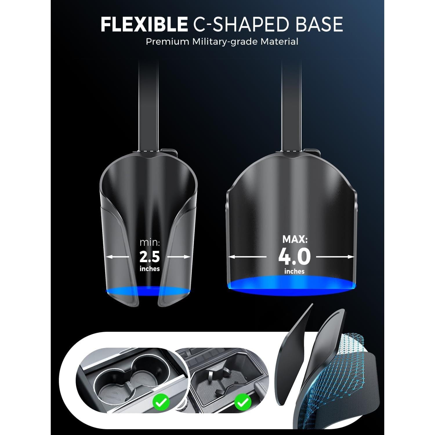 Soporte para Teléfono en Portavasos eSamcore Ajustable 10-16 cm